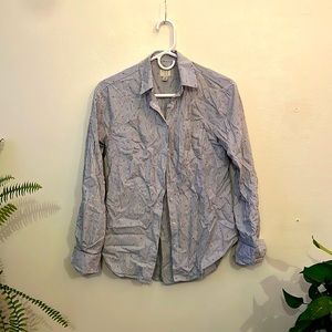 Navy and White Striped Button Down Shirt